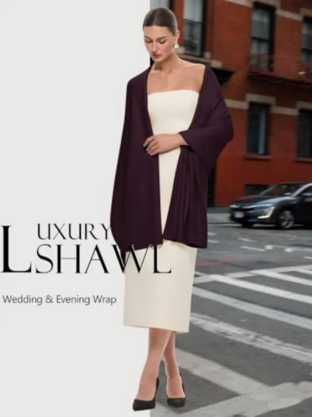 Elegant Women's Pashmina Shawl Wrap - Large Winter Scarf for Weddings & Evenings
